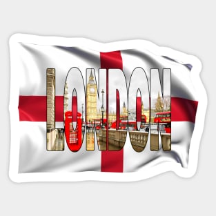 LONDON - London Reds with Big Ben & Flag Sticker